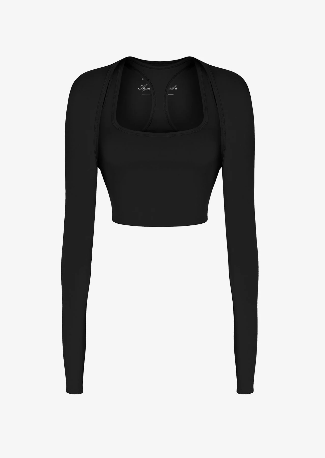 SPORTOWY TOP Z RĘKAWKAMI FLOW BLACK - Image 2